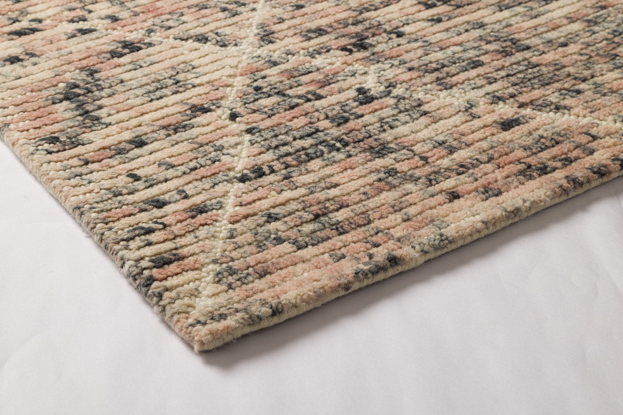 Blush Pixel - Handcrafted Wool Carpet - Wool - 7*5
