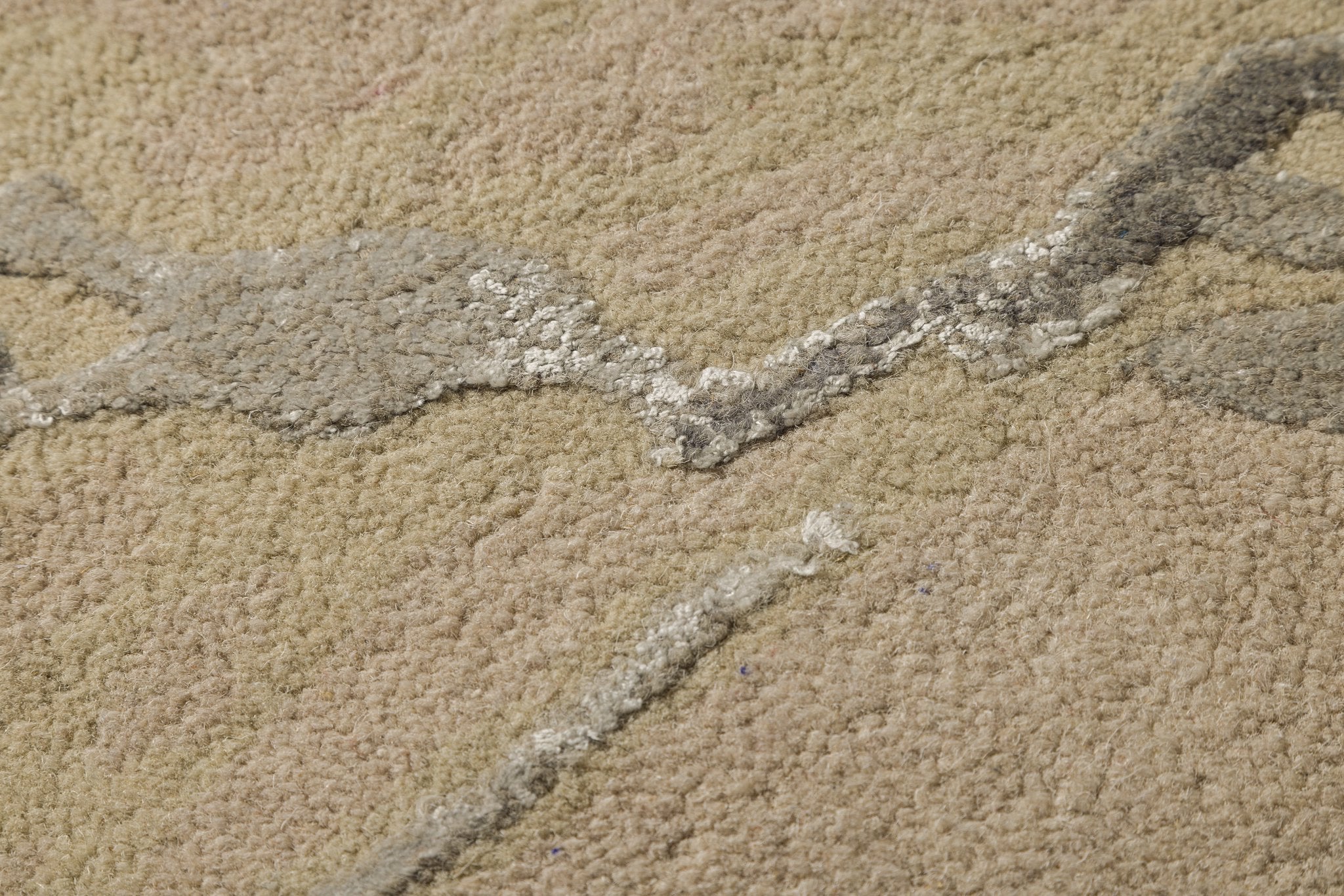 Beige Marble -  Handcrafted Wool Carpet - Wool - 7*5 ft