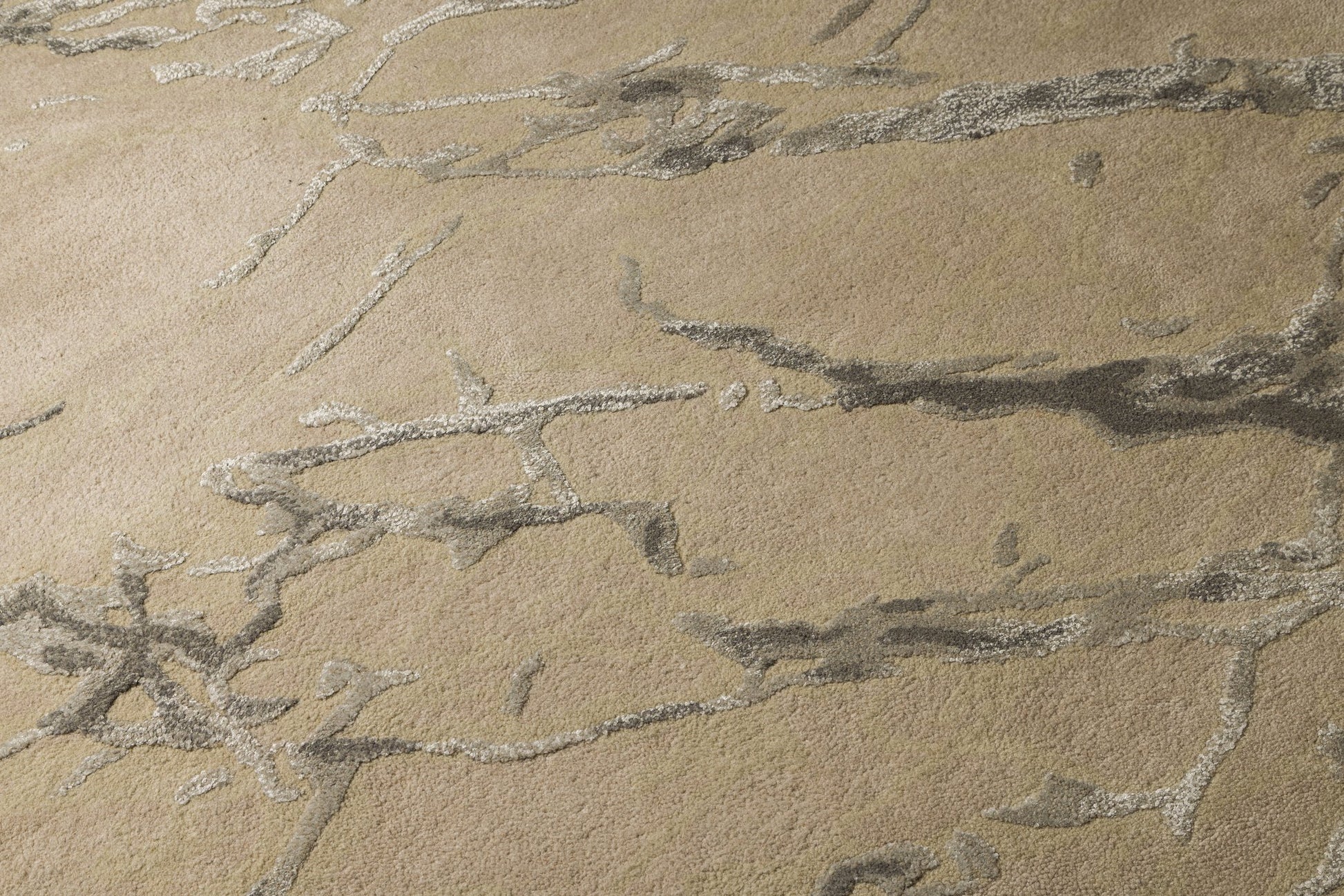 Beige Marble -  Handcrafted Wool Carpet - Wool - 7*5 ft