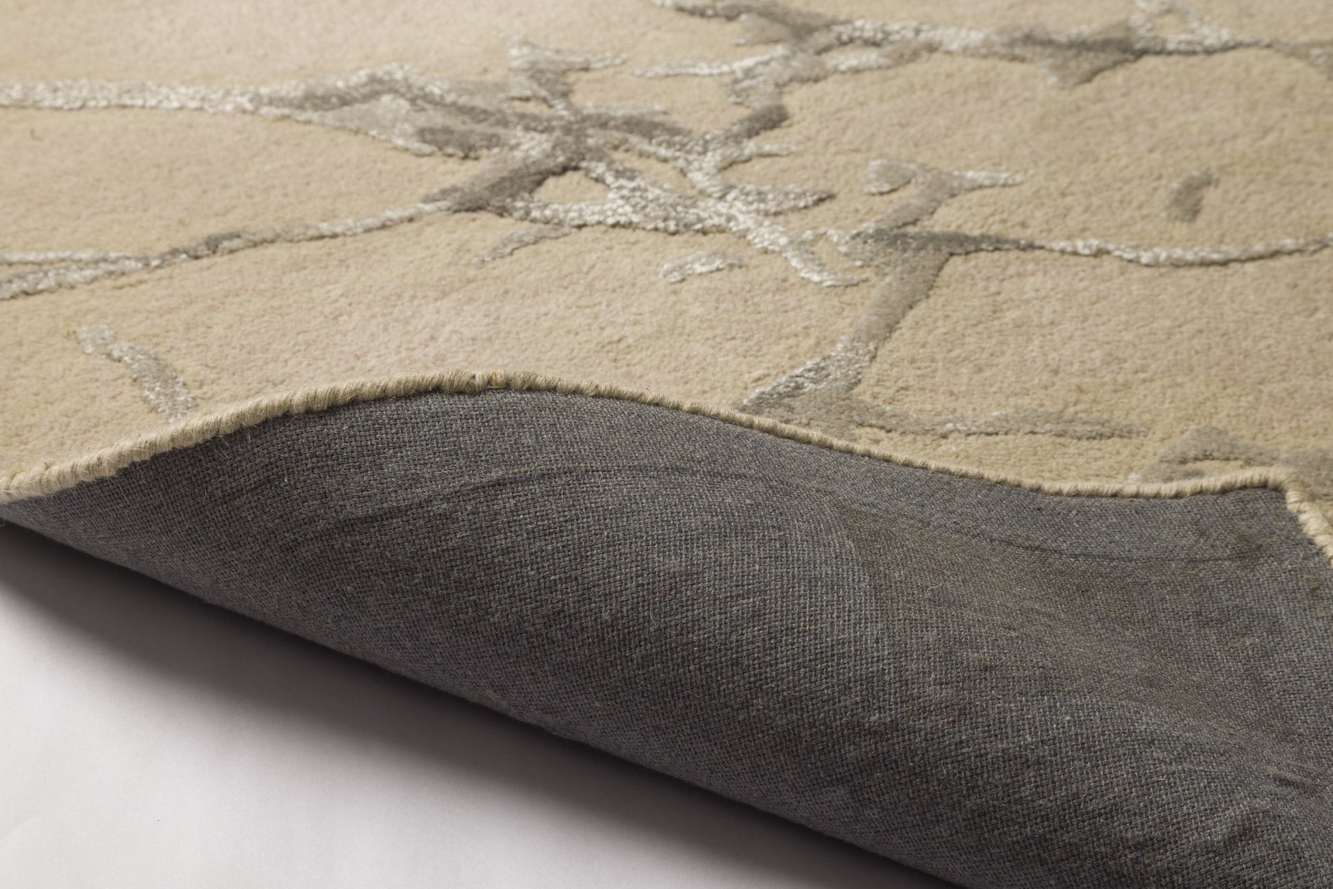 Beige Marble -  Handcrafted Wool Carpet - Wool - 7*5 ft