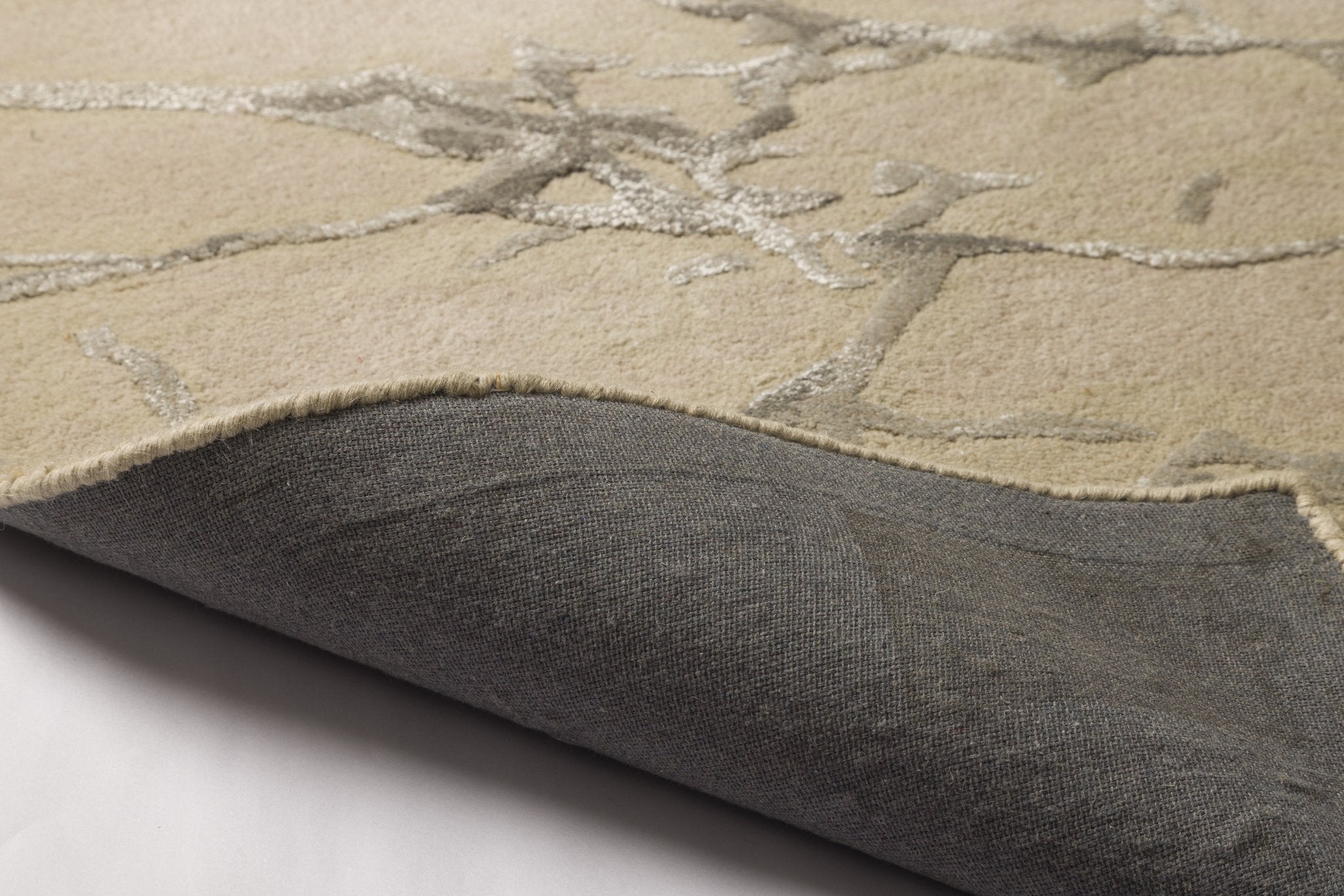 Beige Marble -  Handcrafted Wool Carpet - Wool - 7*5 ft