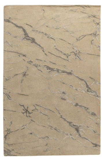 Beige Marble -  Handcrafted Wool Carpet - Wool - 7*5 ft