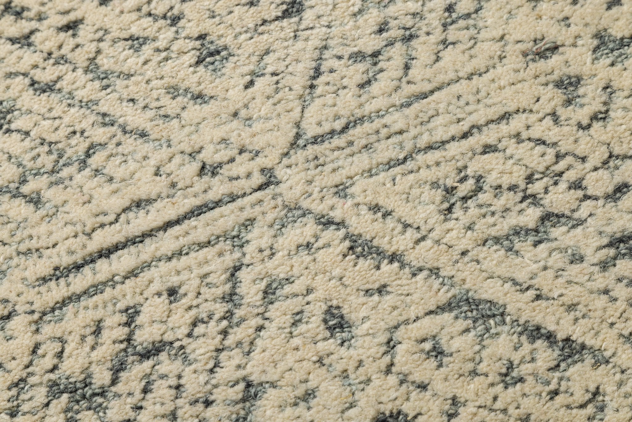 Aqua Vintage -  Handcrafted Wool Carpet - Wool - 7*5 ft