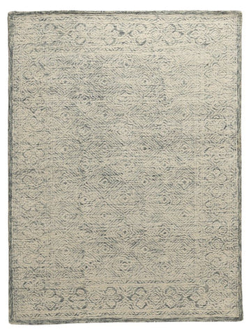 Aqua Vintage -  Handcrafted Wool Carpet - Wool - 7*5 ft