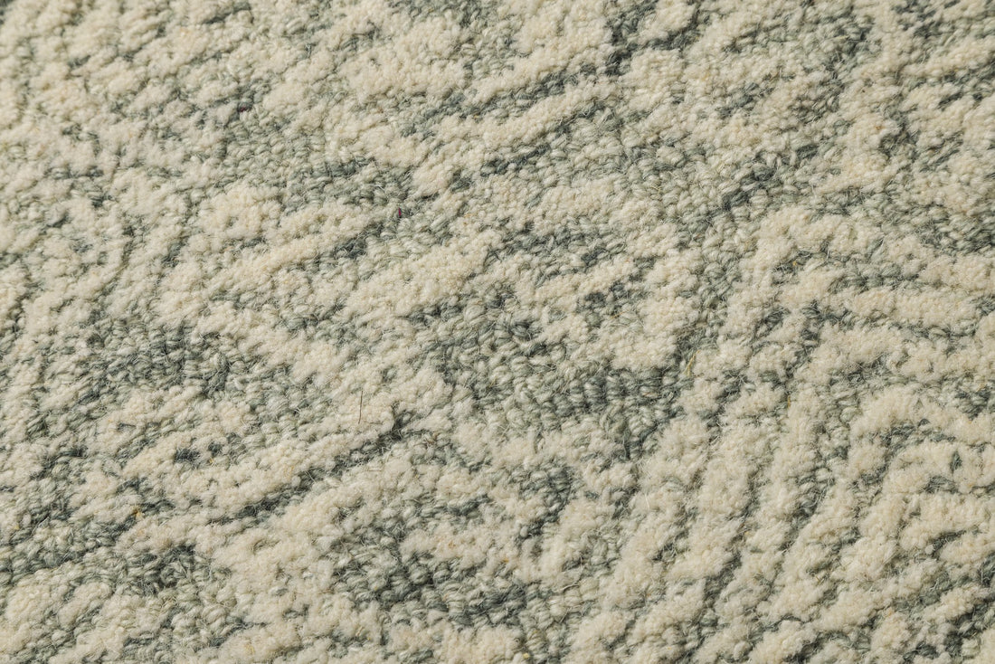 Aqua Lattice -  Handcrafted Wool Carpet - Wool - 7*5 ft