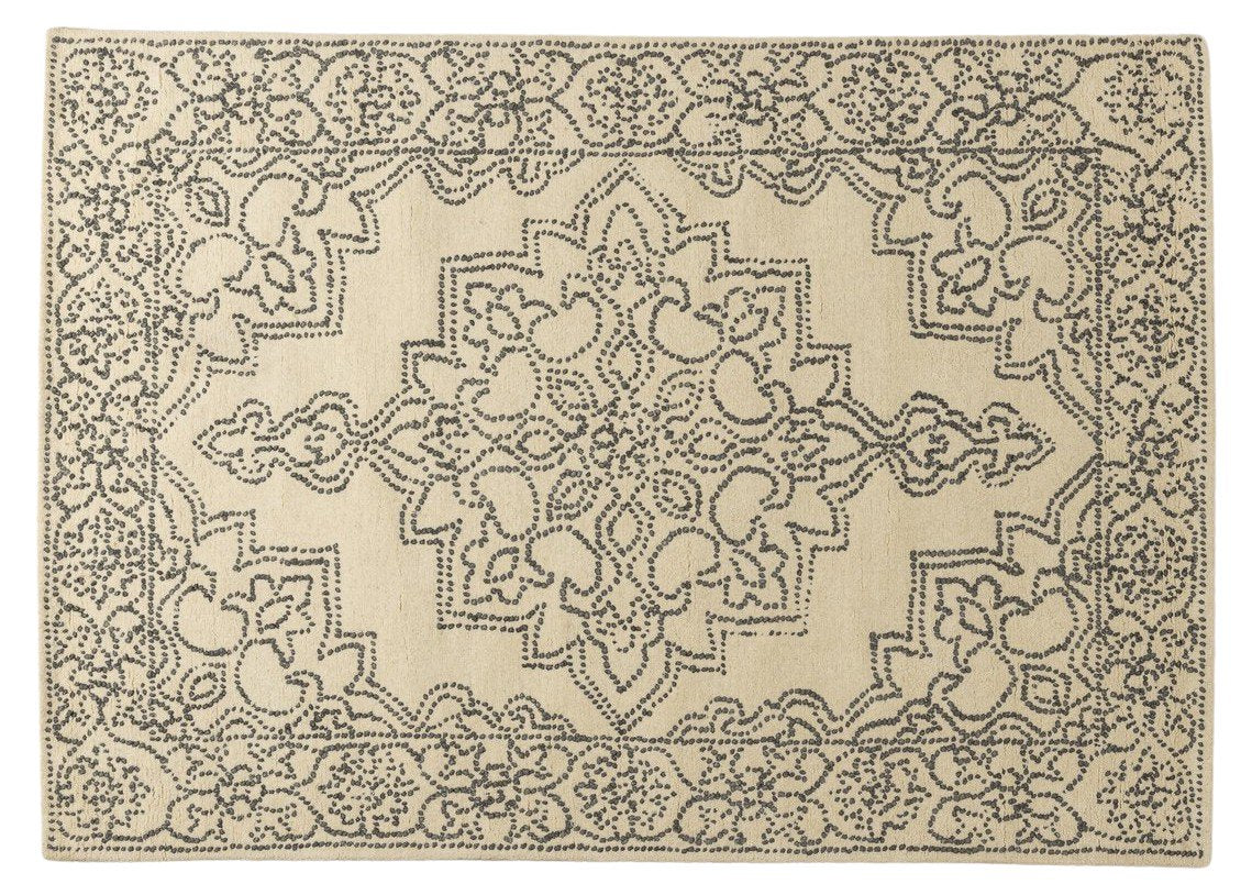 Honeycomb Gold -  Handcrafted Wool Carpet - Wool - 7*5 ft