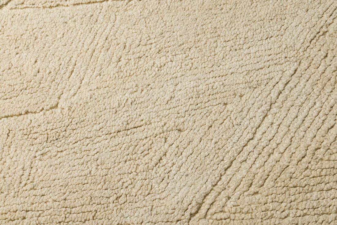 Beige Ripple -  Handcrafted Wool Carpet - Wool - 7*5 ft