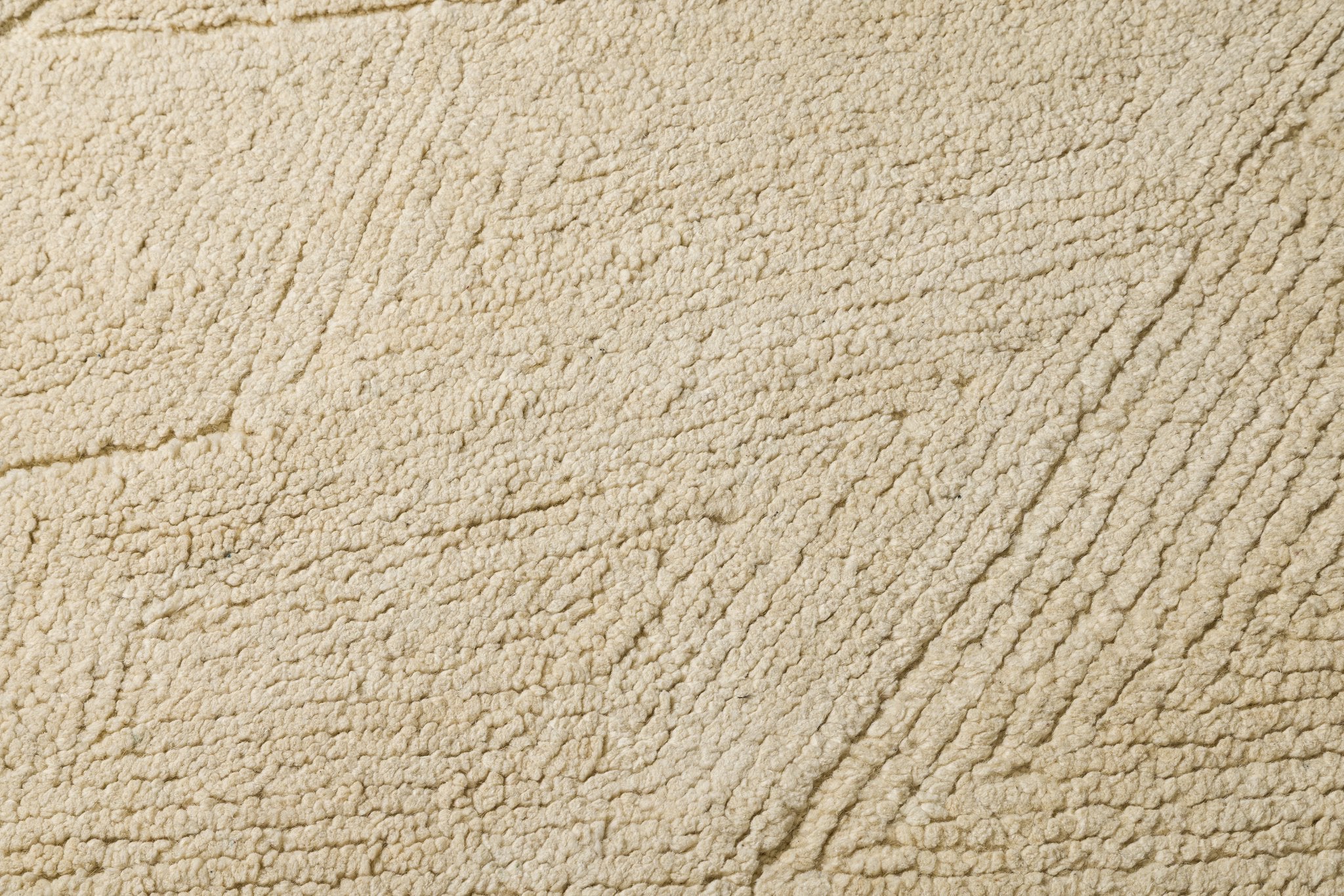Beige Ripple -  Handcrafted Wool Carpet - Wool - 7*5 ft