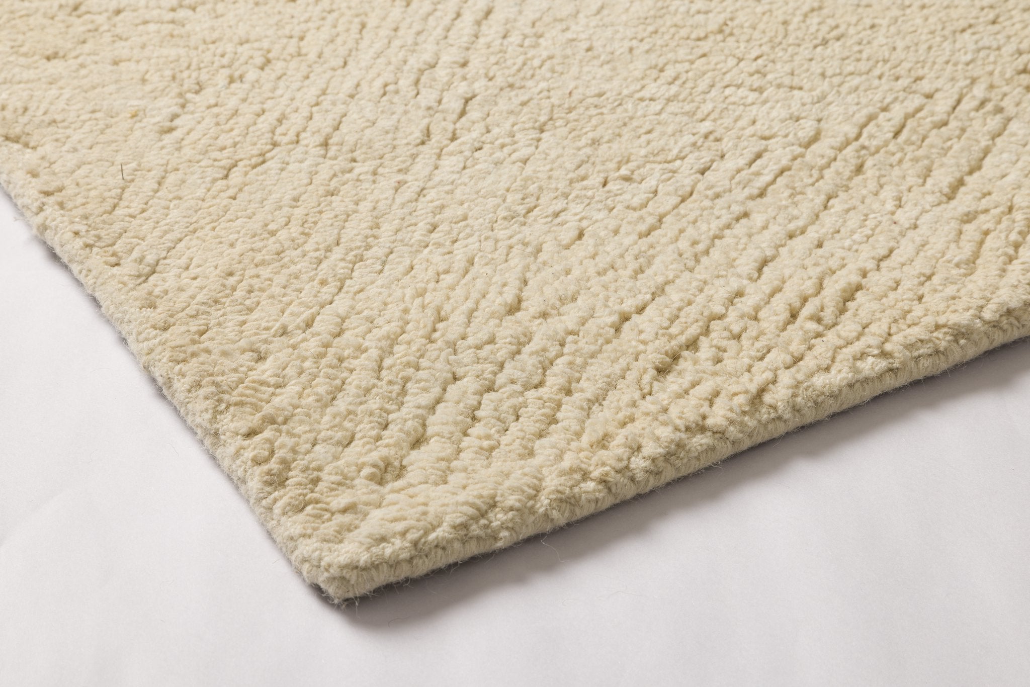Beige Ripple -  Handcrafted Wool Carpet - Wool - 7*5 ft