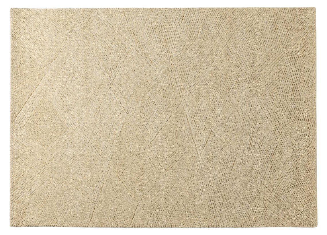Beige Ripple -  Handcrafted Wool Carpet - Wool - 7*5 ft
