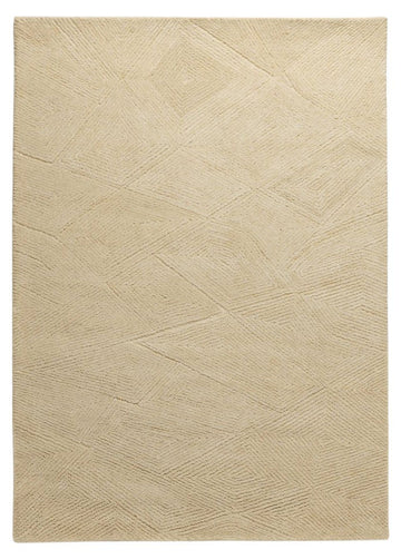 Beige Ripple -  Handcrafted Wool Carpet - Wool - 7*5 ft