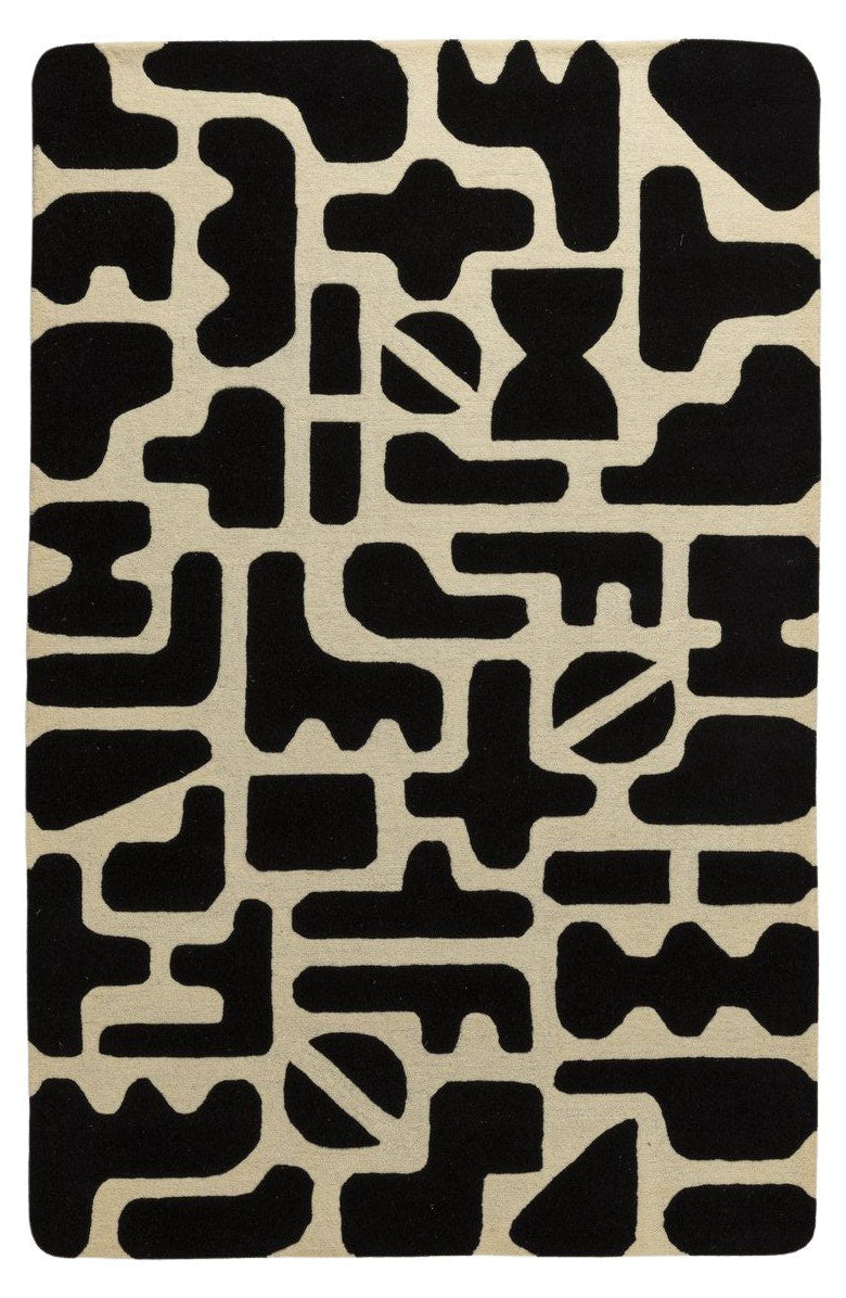 Obsidian - Handcrafted Wool Carpet - Wool - 7*5 ft
