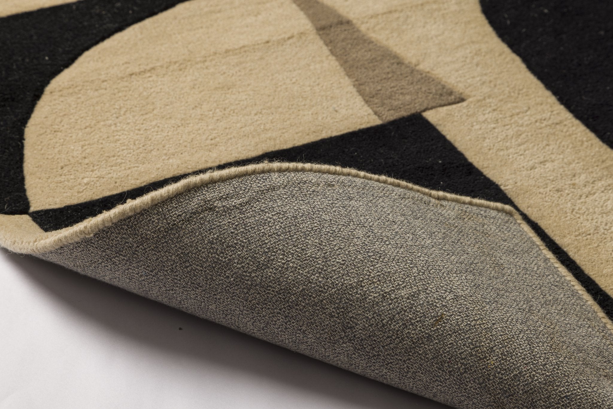 Taupe Blocks - Handcrafted Wool Carpet - Wool - 7*5 ft
