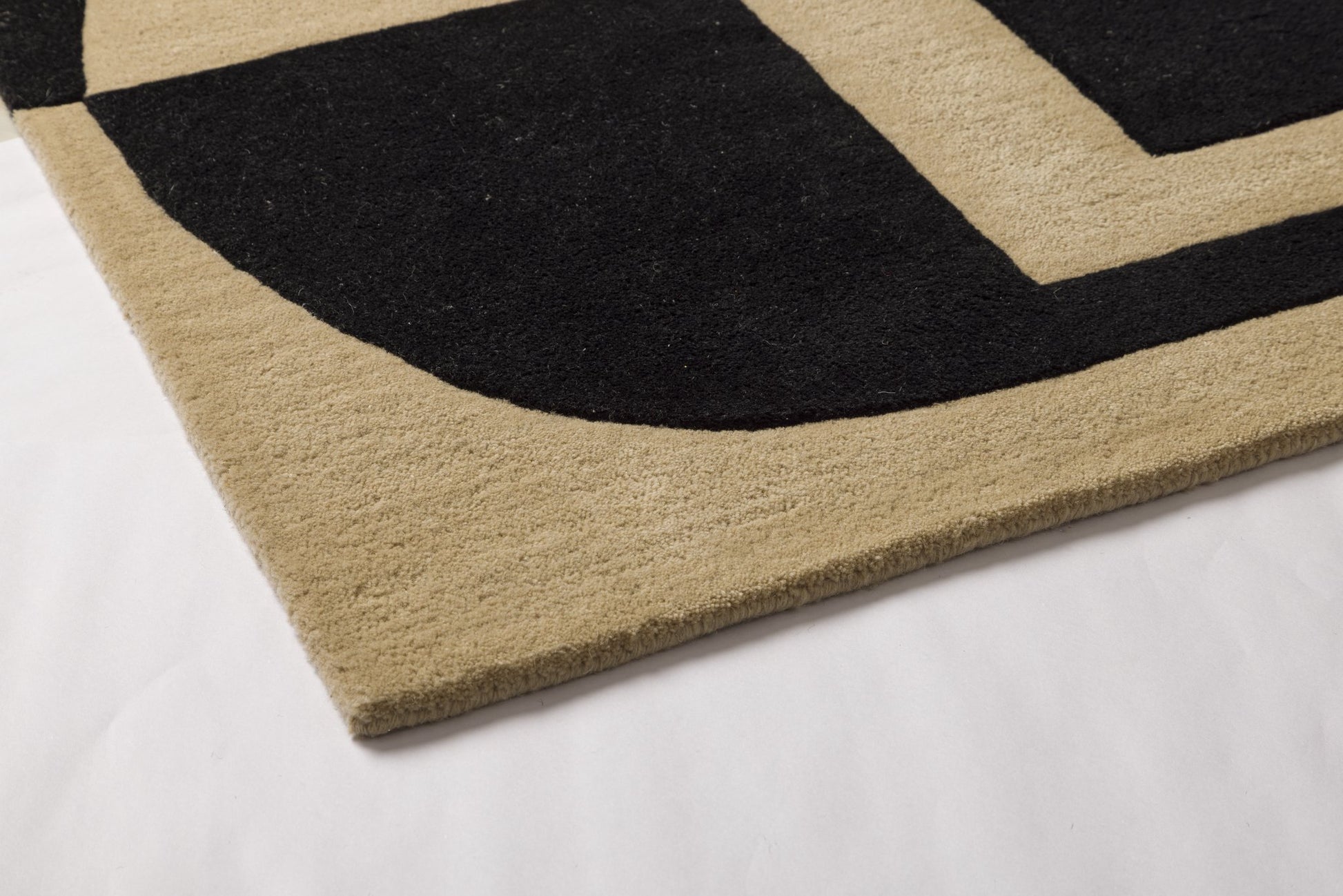 Taupe Blocks - Handcrafted Wool Carpet - Wool - 7*5 ft