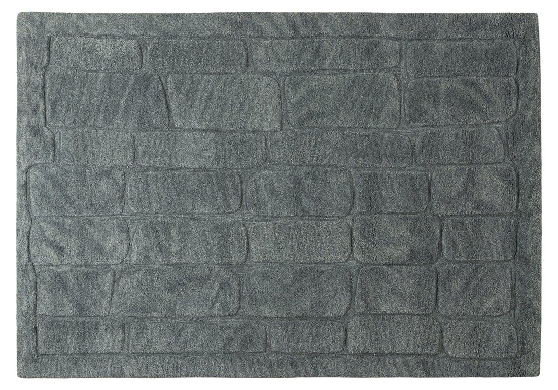 Brick Textured - Handcrafted Wool Carpet - Wool - 7*5