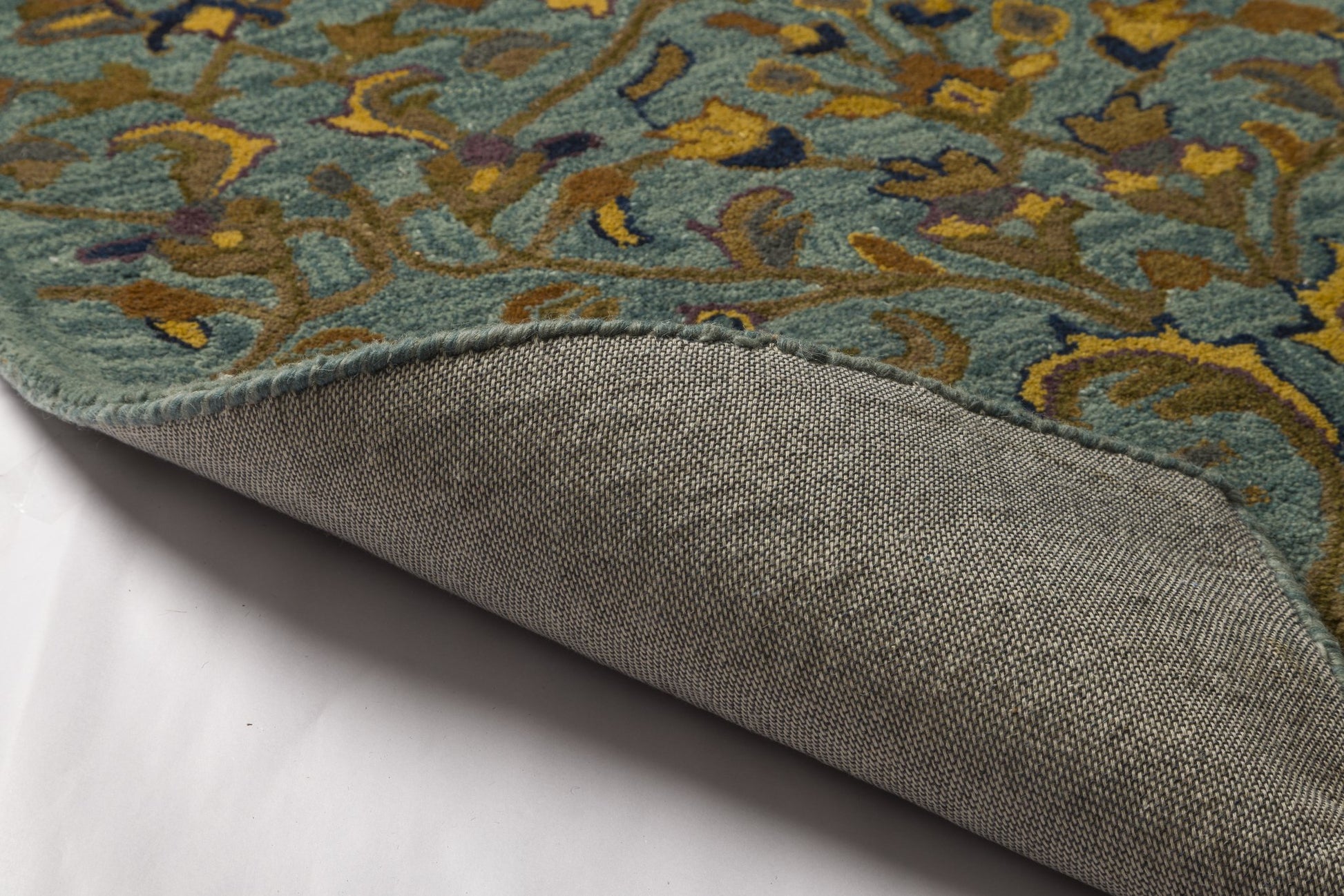 Teal Garden - Handcrafted Silk Wool Carpet - 60% New Zeland Wool + 40% Silk - 8*10