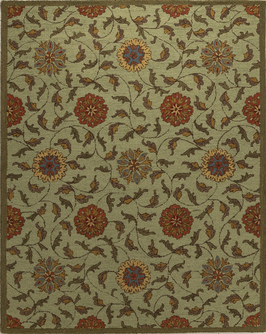 Meadow Medallion – Handcrafted Wool Rug - 100% New Zeland Wool - 7.6*9.6