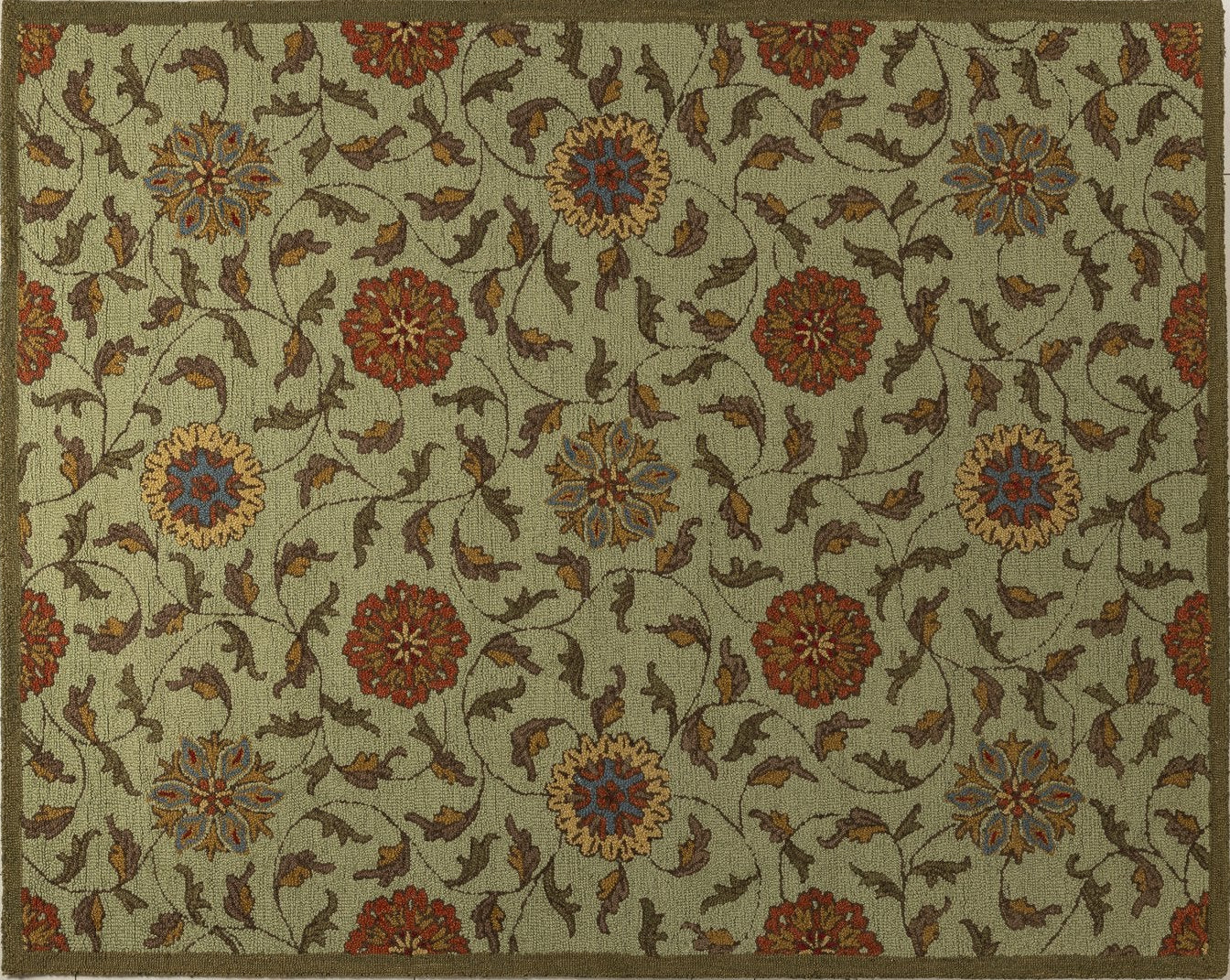 Meadow Medallion – Handcrafted Wool Rug - 100% New Zeland Wool - 7.6*9.6