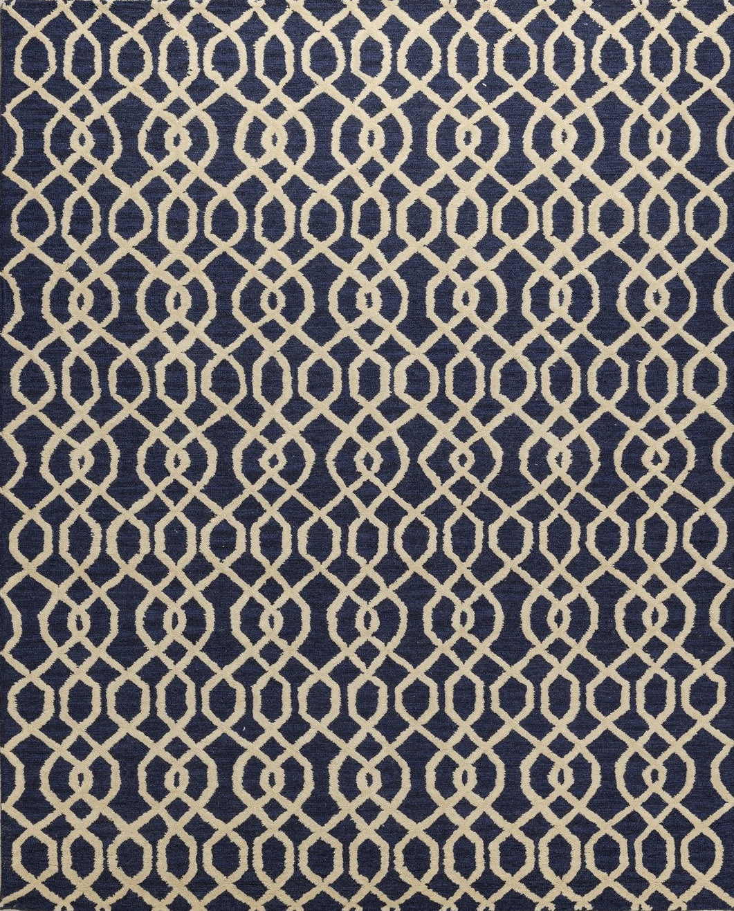 Blue Lattice – Handcrafted Wool Rug - 100% New Zeland Wool - 8*10