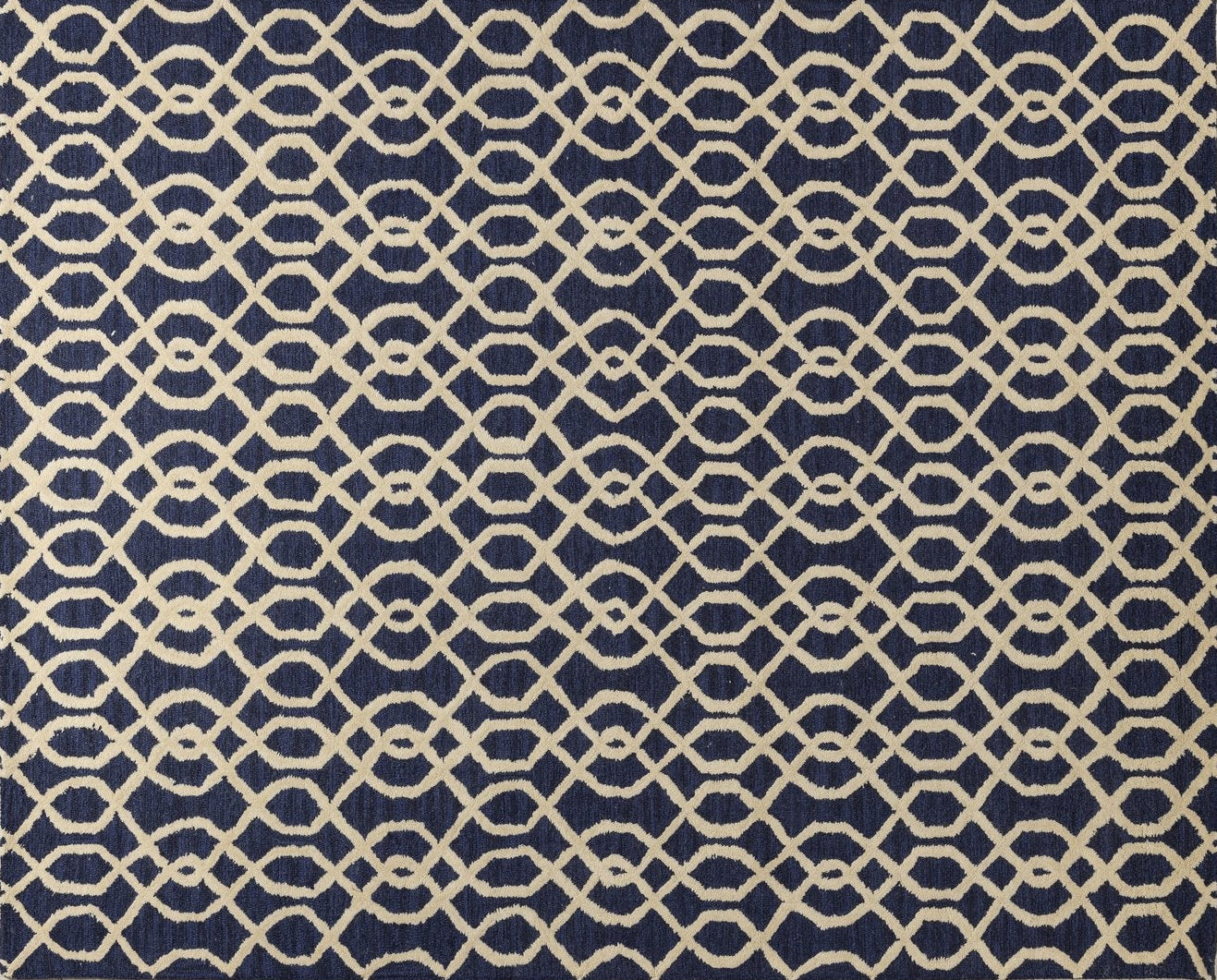 Blue Lattice – Handcrafted Wool Rug - 100% New Zeland Wool - 8*10