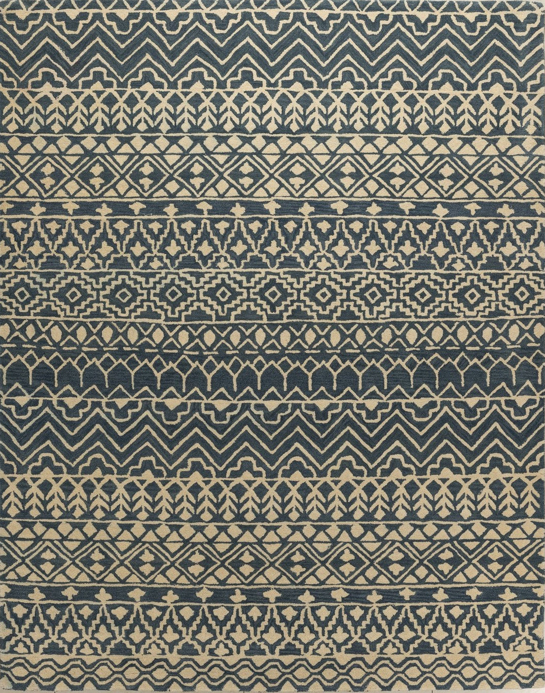 Tribal Rhythm – Handcrafted Wool Rug - 100% New Zeland Wool - 8*10
