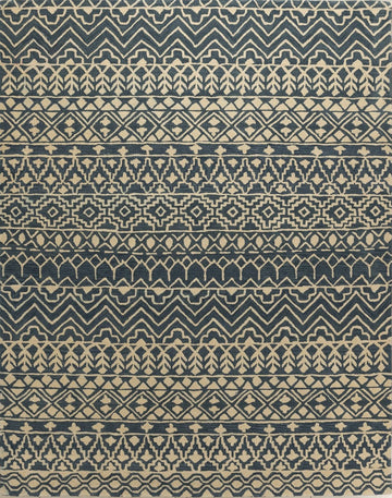 Tribal Rhythm – Handcrafted Wool Rug - 100% New Zeland Wool - 8*10