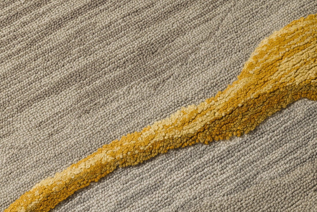 Golden Veins – Sculpted Wool Carpet - 100% Wool - 8*5