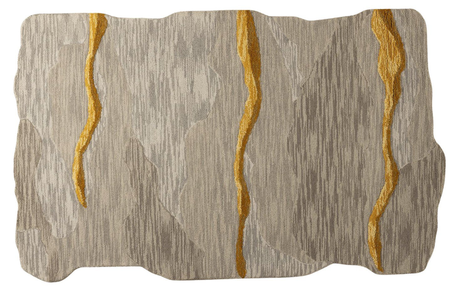 Golden Veins – Sculpted Wool Carpet - 100% Wool - 8*5
