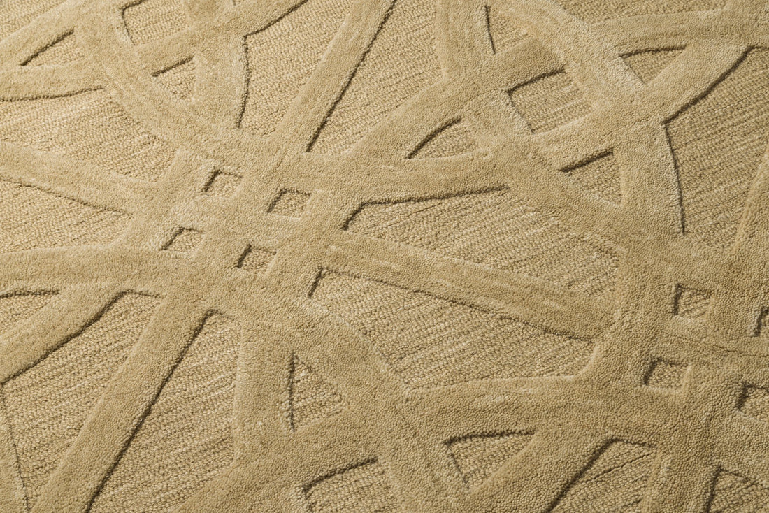Sandweave Geometry - Handcrafter Wool Carpet - 100% Wool - 8*5