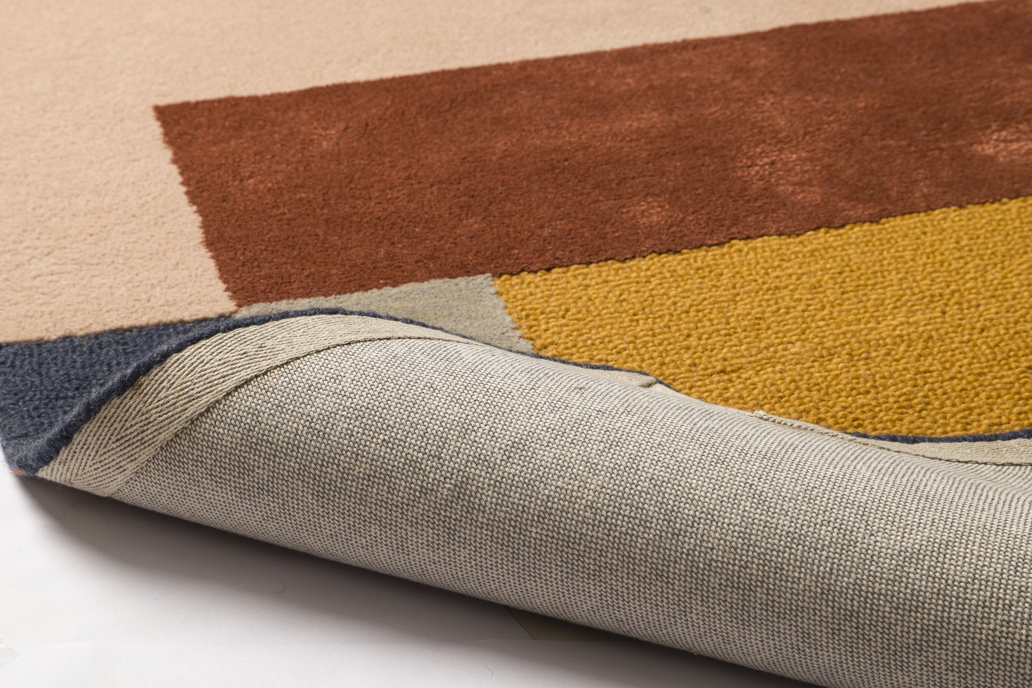Earthbound Blocks - Handcrafted Wool Carpet - 100% Wool - 8*5