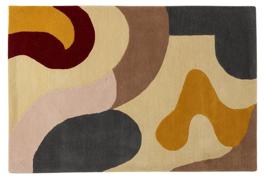 Sunset Forms - Handcrafted Contemporary Carpet - 100% Wool - 8*5