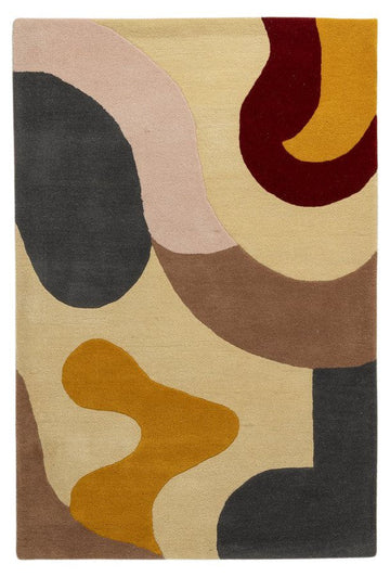 Sunset Forms - Handcrafted Contemporary Carpet - 100% Wool - 8*5