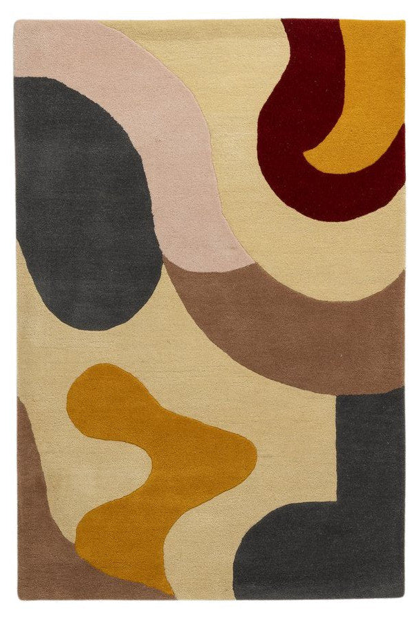 Sunset Forms - Handcrafted Contemporary Carpet - 100% Wool - 8*5