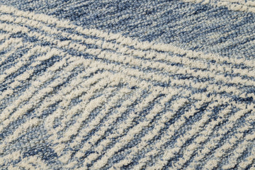 Blue Canopy – Textured Wool Carpet - 100% Wool - 8*5