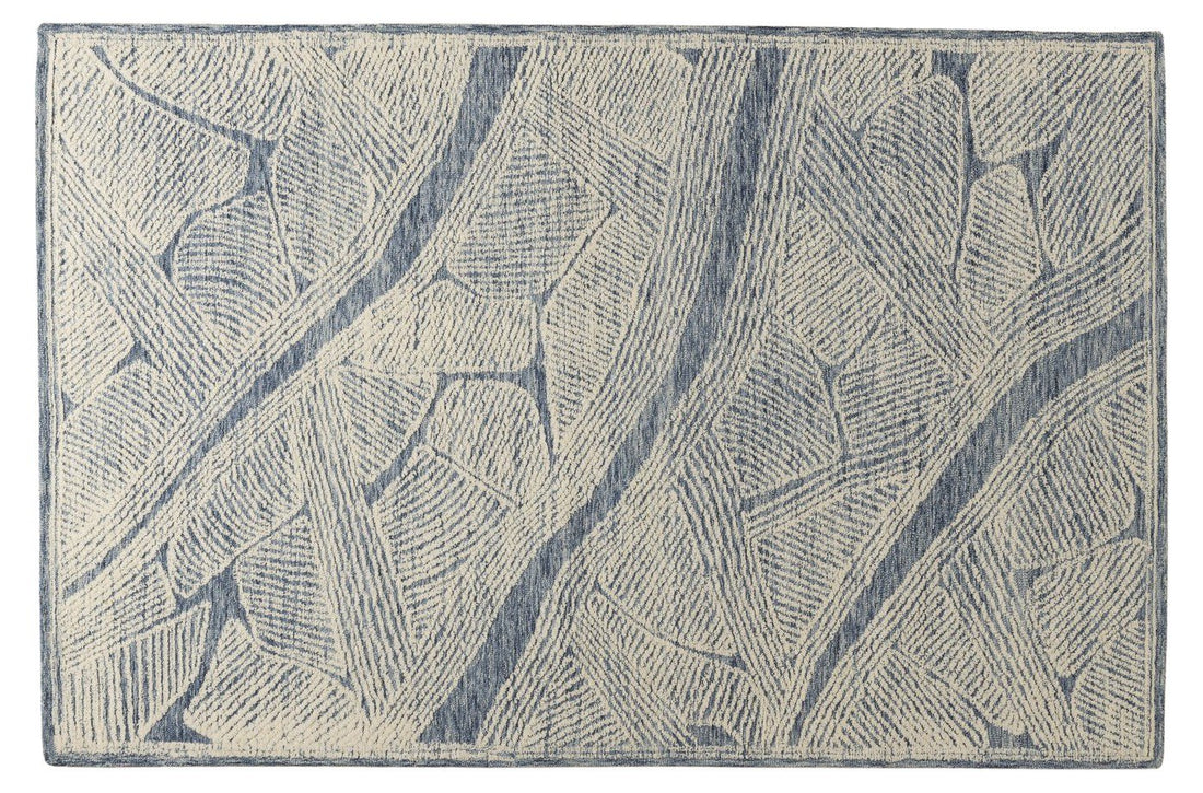 Blue Canopy – Textured Wool Carpet - 100% Wool - 8*5