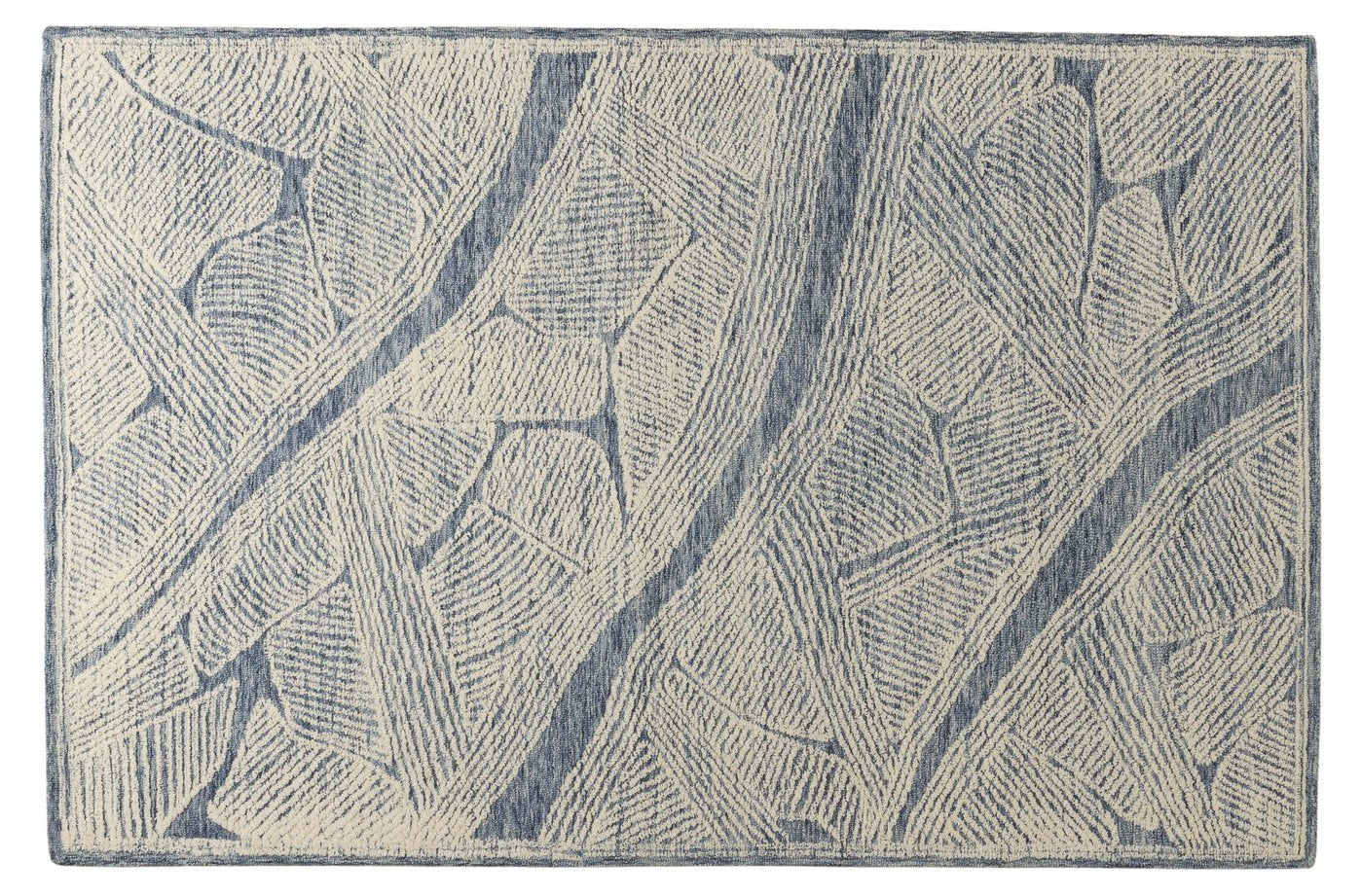 Blue Canopy – Textured Wool Carpet - 100% Wool - 8*5