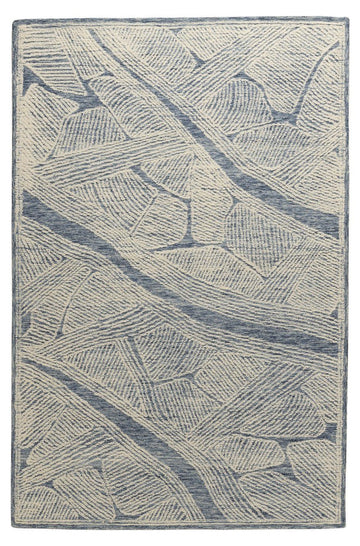 Blue Canopy – Textured Wool Carpet - 100% Wool - 8*5