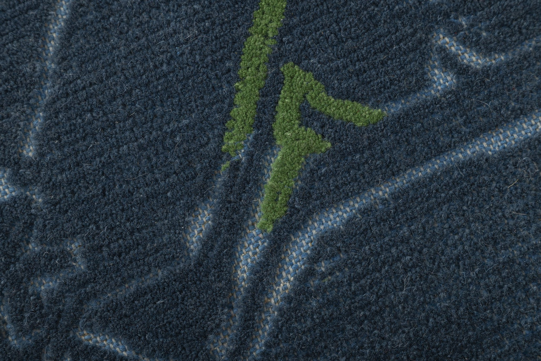 Midnight Mosaic - Handcrafted Wool Carpet - 100 % Wool - 8*5 ft