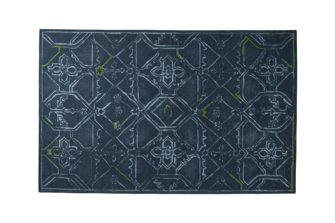 Midnight Mosaic - Handcrafted Wool Carpet - 100 % Wool - 8*5 ft