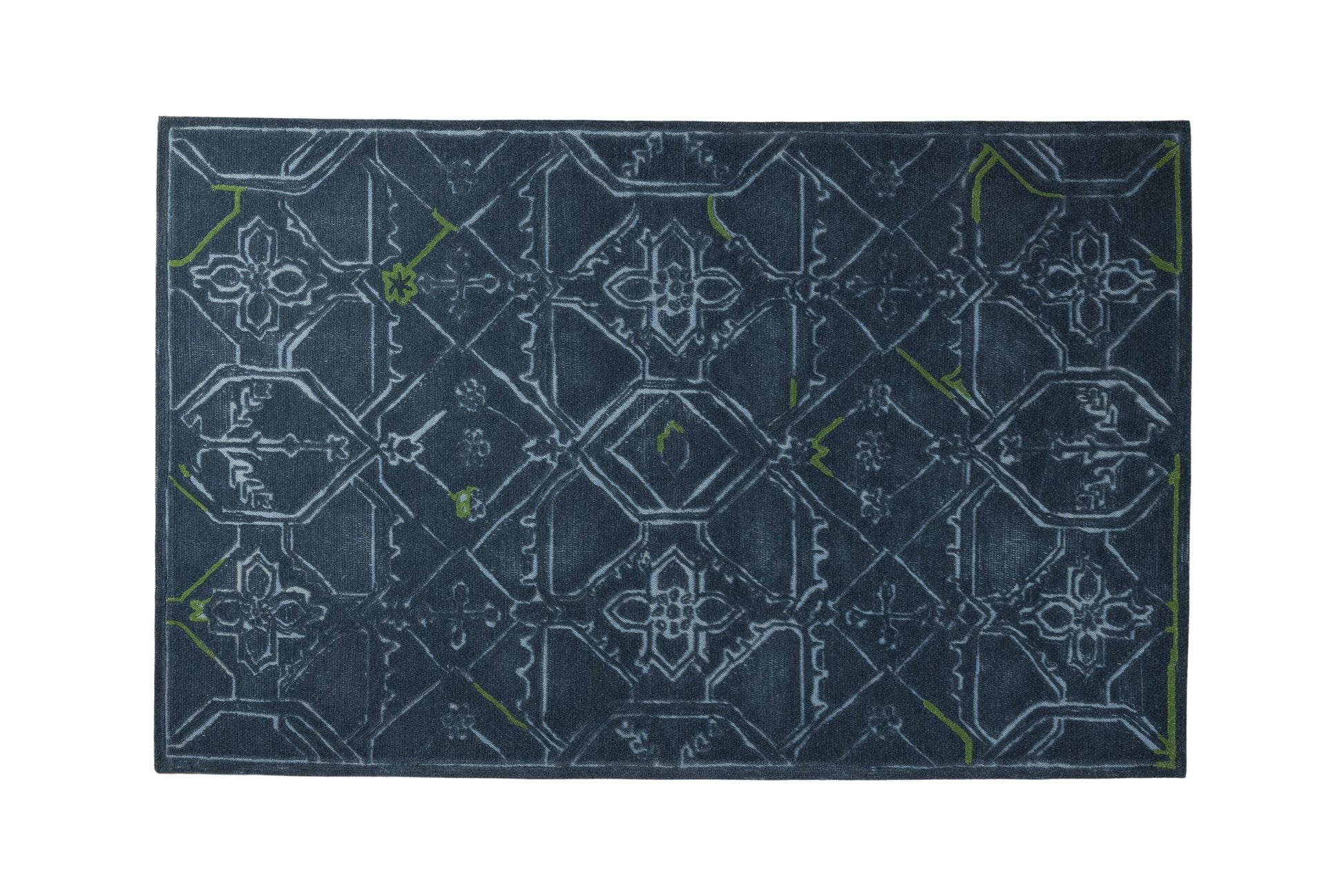 Midnight Mosaic - Handcrafted Wool Carpet - 100 % Wool - 8*5 ft