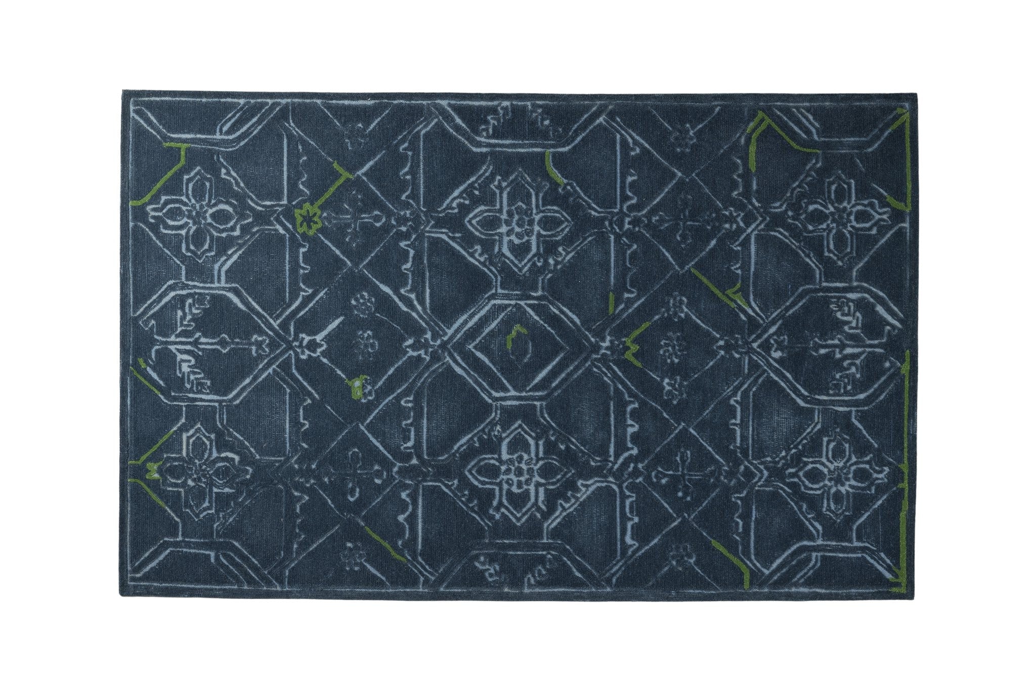 Midnight Mosaic - Handcrafted Wool Carpet - 100 % Wool - 8*5 ft