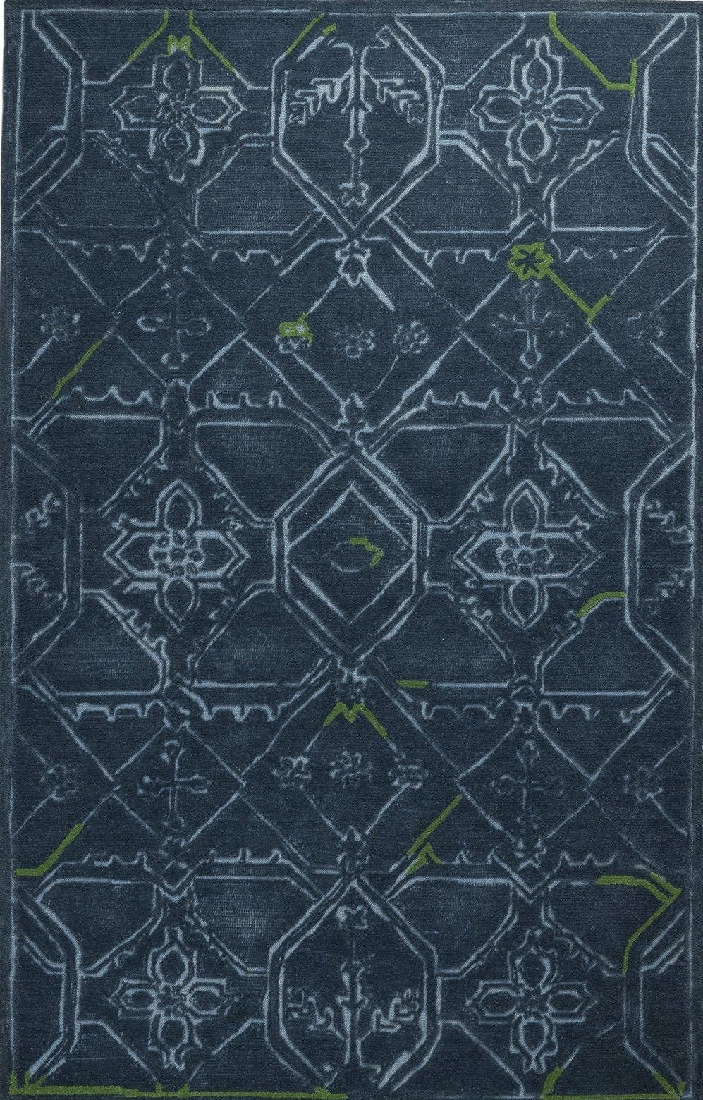 Midnight Mosaic - Handcrafted Wool Carpet - 100 % Wool - 8*5 ft