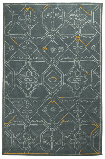 Vintage Lattice Glow - Handcrafted Wool Carpet - 100 % Wool - 8*5 ft