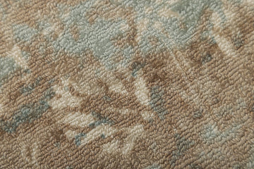 Rustic Aqua Patina - Handcrafted Wool Carpet - 100 % Wool - 8*5 ft