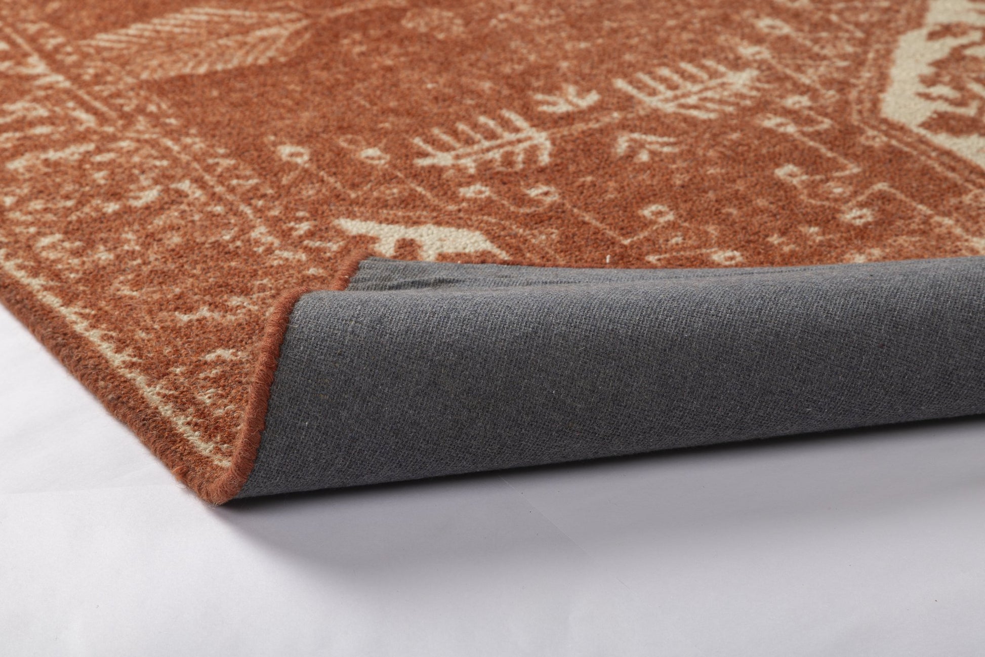 Desert Ember Medallion- Handcrafted Wool Carpet - 100 % Wool - 8*5 ft