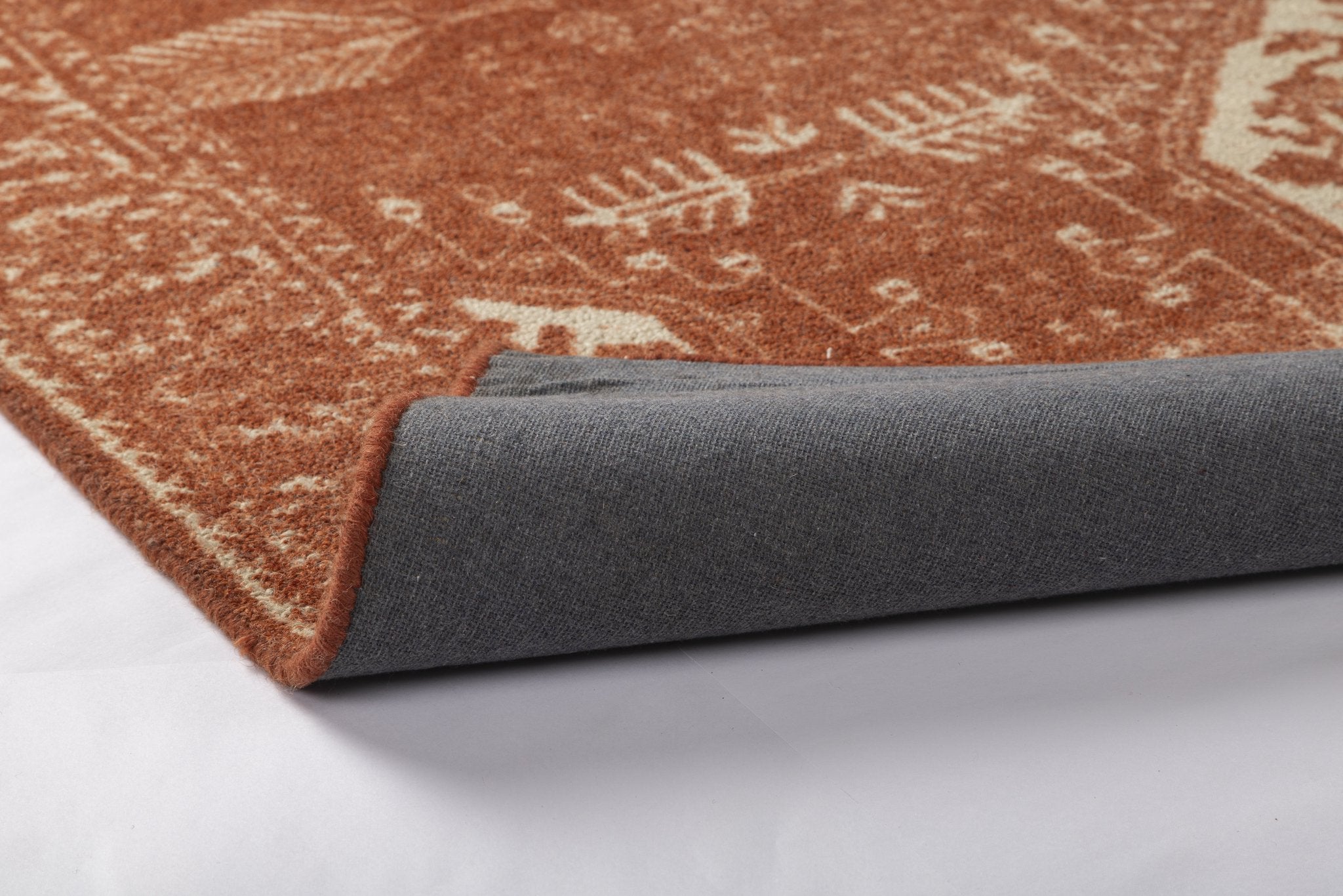 Desert Ember Medallion- Handcrafted Wool Carpet - 100 % Wool - 8*5 ft