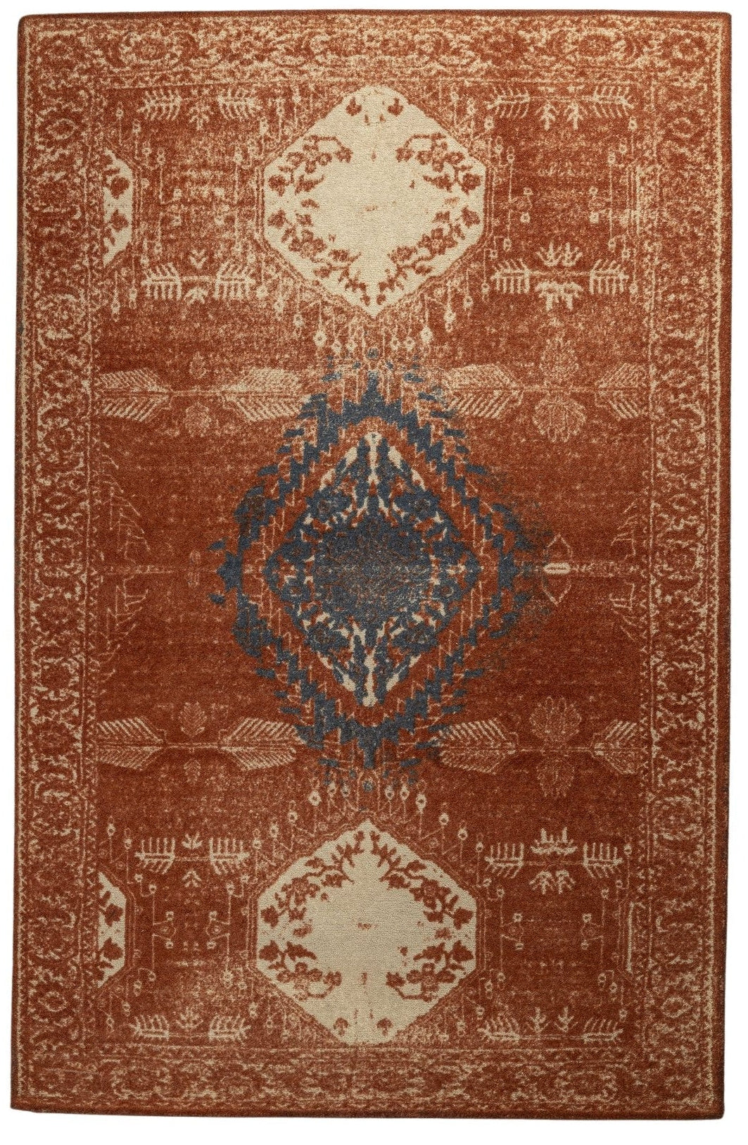 Desert Ember Medallion- Handcrafted Wool Carpet - 100 % Wool - 8*5 ft
