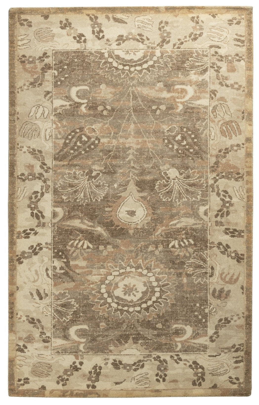 Autumn Garden Frame - Handcrafted Wool Carpet - 100 % Wool - 8*5 ft