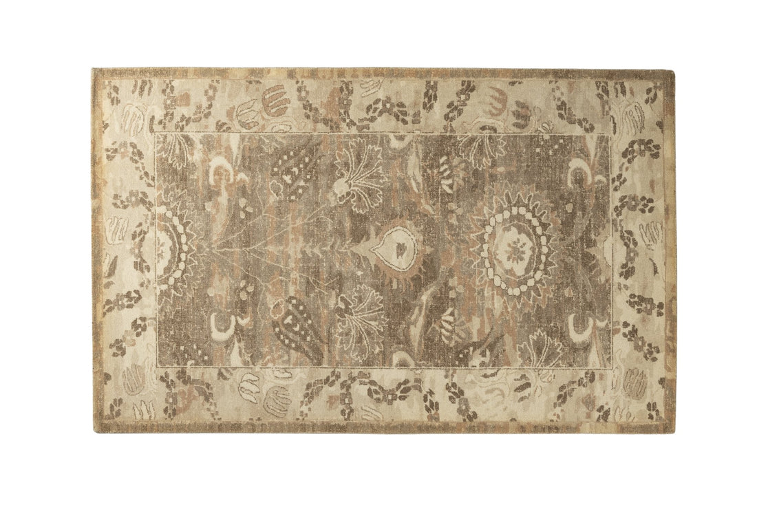 Autumn Garden Frame - Handcrafted Wool Carpet - 100 % Wool - 8*5 ft
