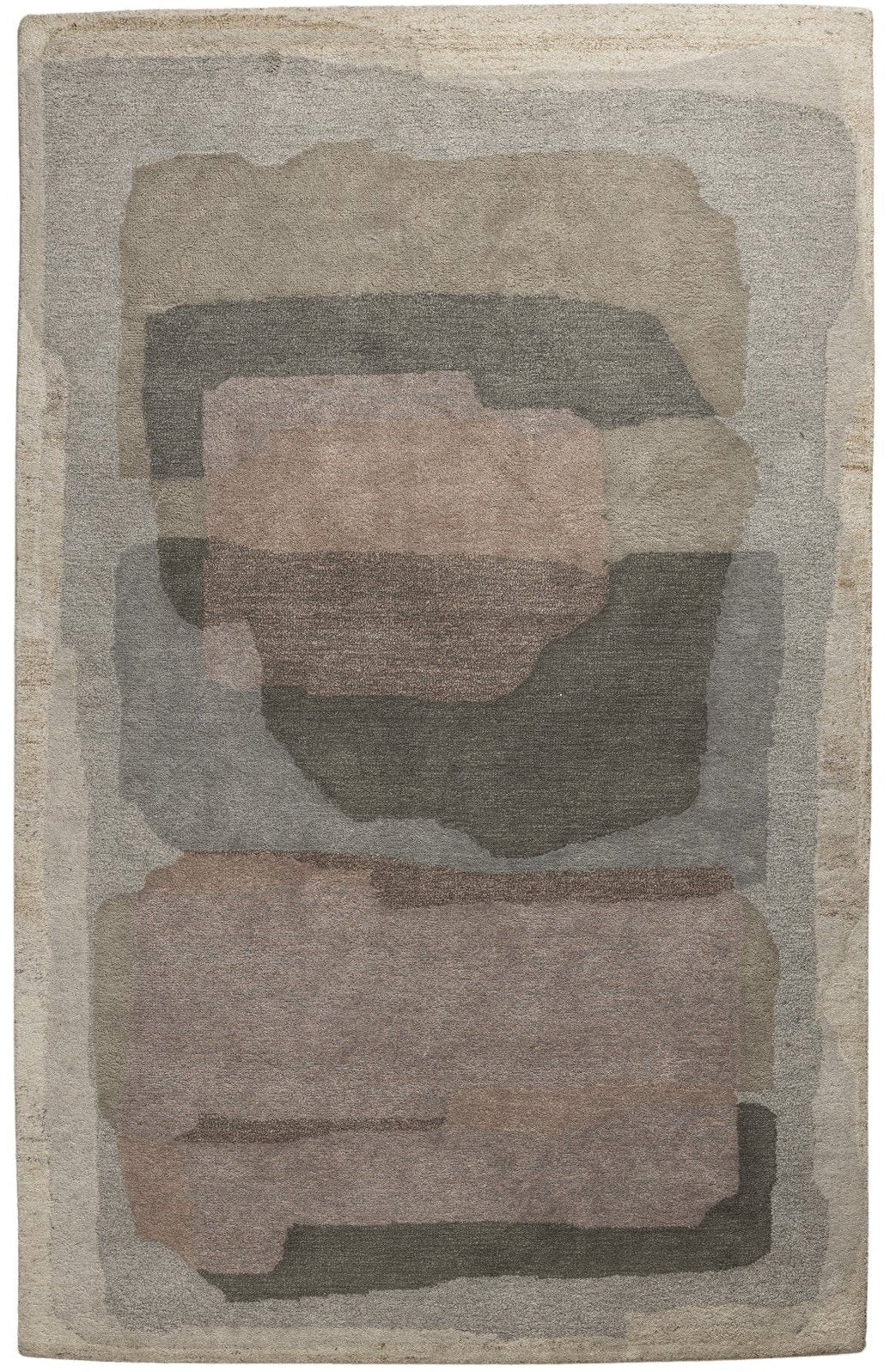 Abstract Layers - Handcrafted Wool Carpet - 100 % Wool - 8*5 ft